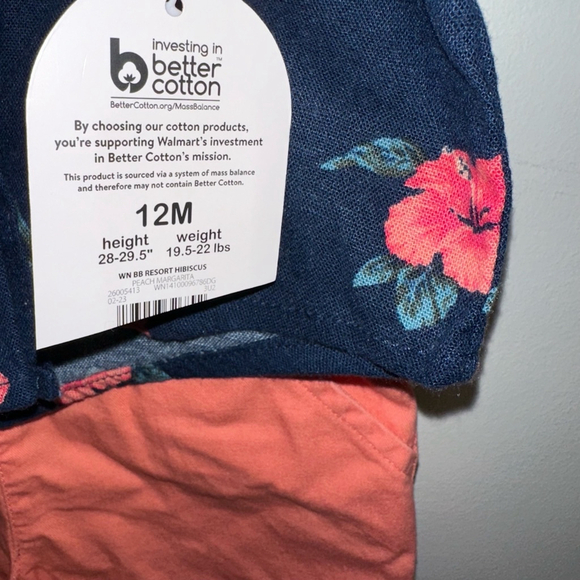 NWT NEW Baby Boy Wonder Nation Outfit 12M Navy Coral Hawaiian 2 piece Button - Picture 9 of 10
